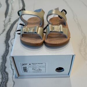 Freshly Picked Gold Kids Sandals with Bow